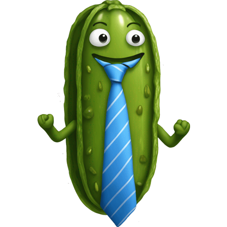 Pickle with a tie  emoji