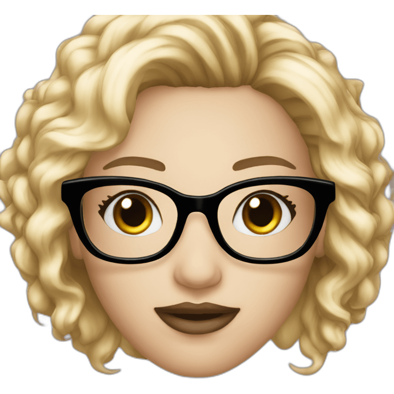 Beauty singer glasses with black eyes emoji