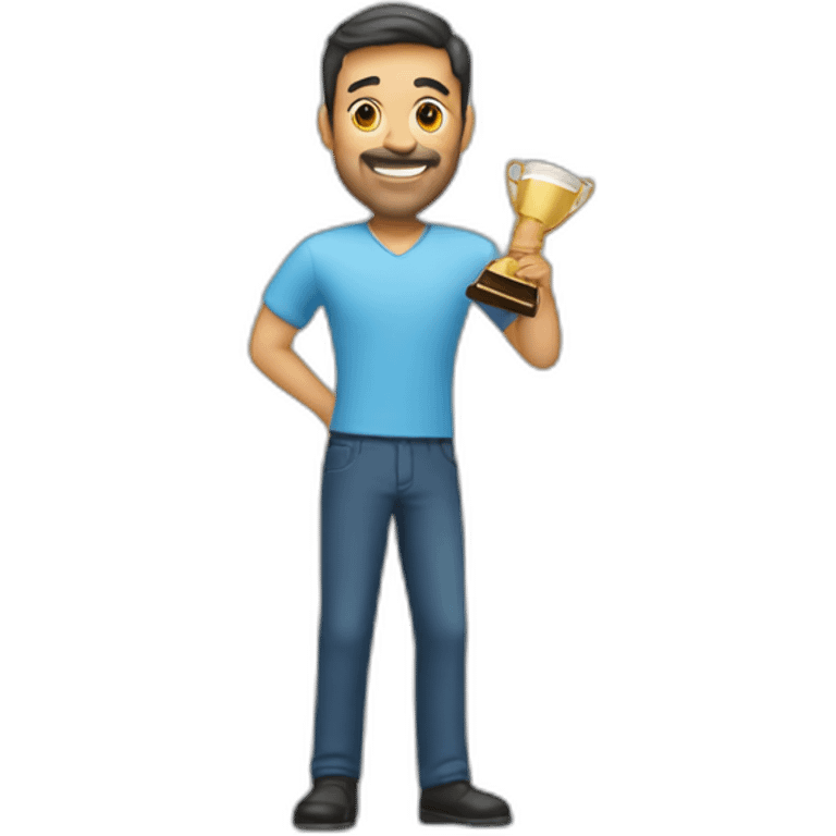 Un hombre besando una copa emoji