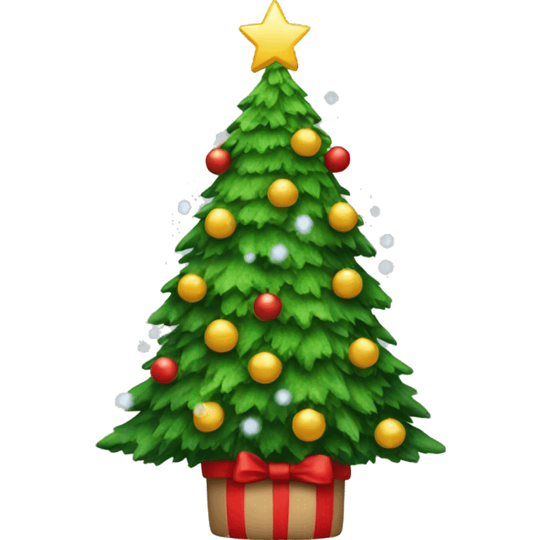 Christmas tree with Santa Clause emoji