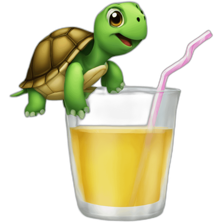 turtle drinking from straw emoji