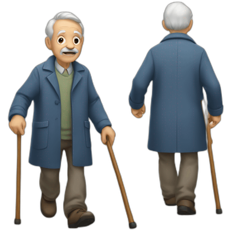 An old man walking with a cane emoji