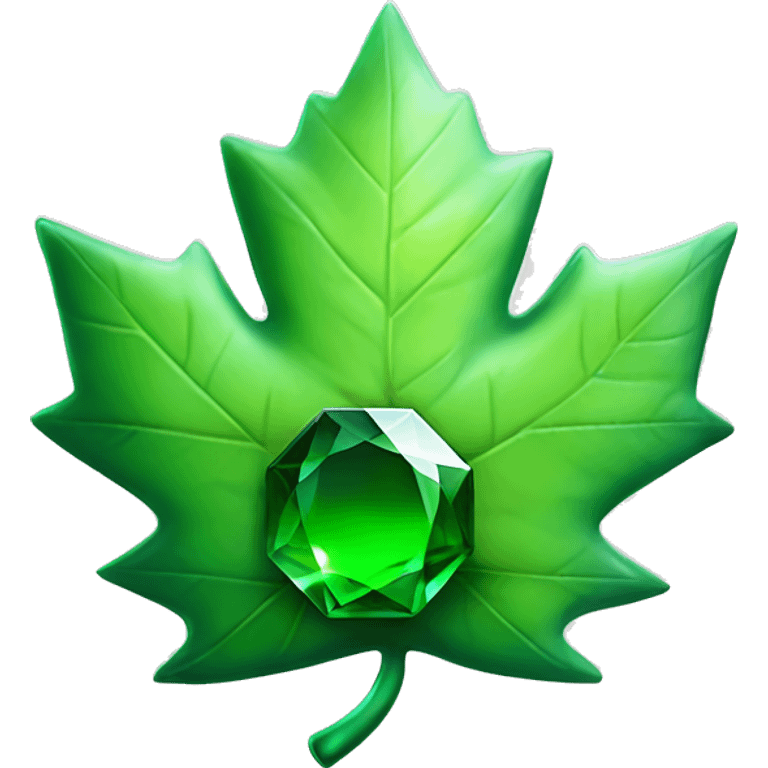 Green Maple Leaf Add a emerald gem trophy emoji