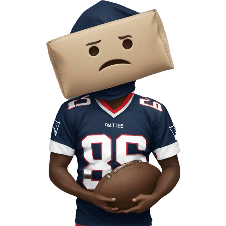 Patriots fan with bag over head emoji