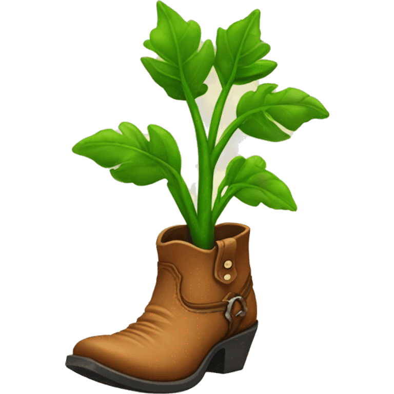 Plant in a cowboy boot emoji