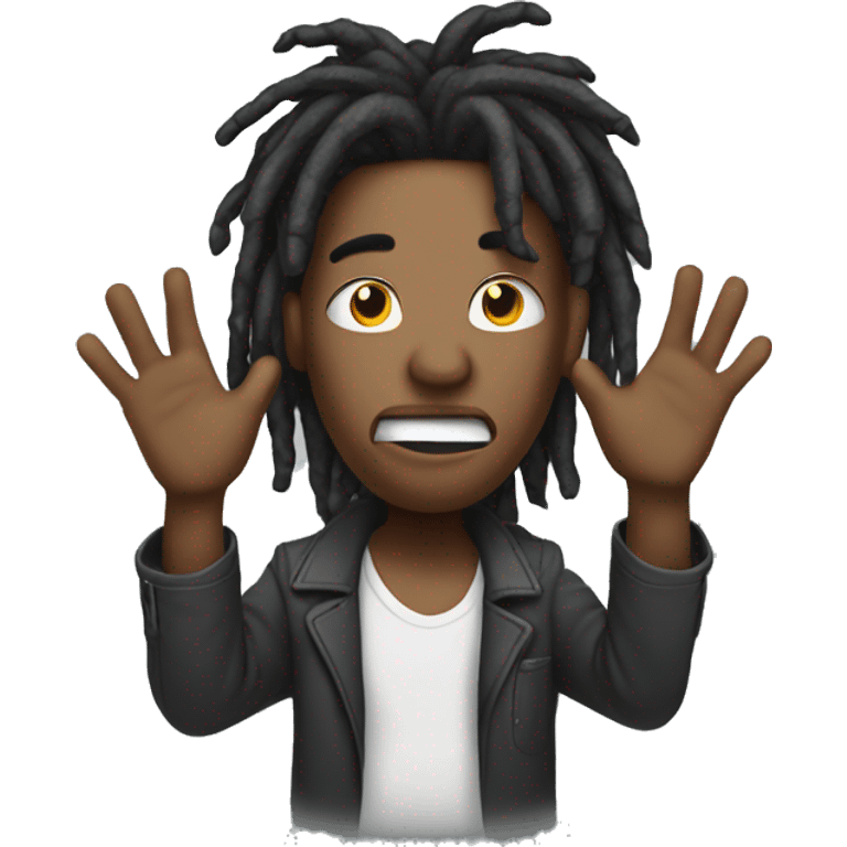 Dread head with hands up emoji