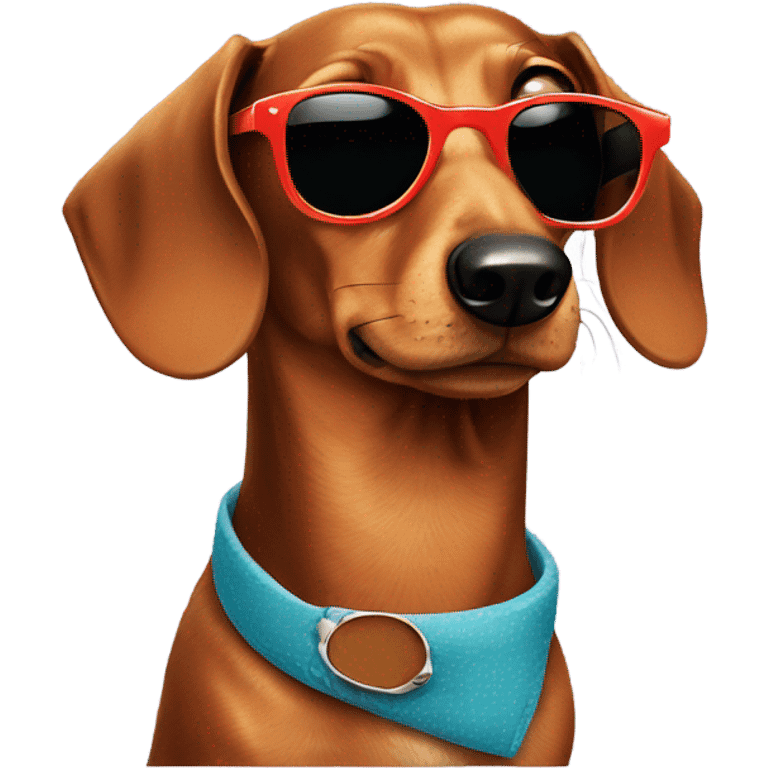 Dachshund wearing sunglasses  emoji