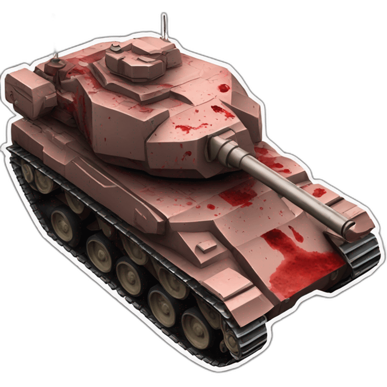 t90 tank made from fresh meat with blood emoji