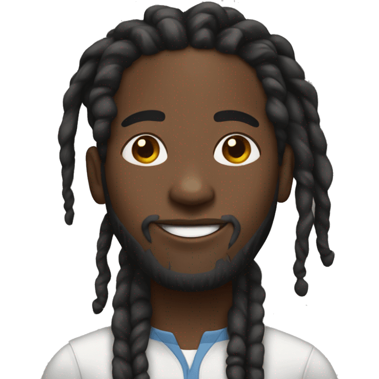 Black man with dreads in ponytail  emoji