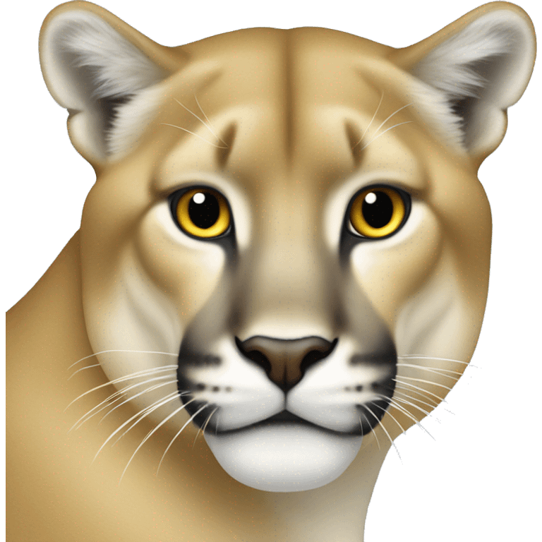 light blue and yellow cougar emoji