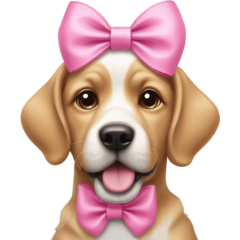 dog wearing pink bow emoji