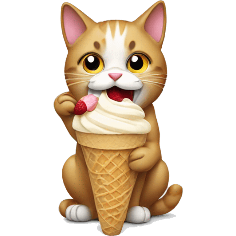 Cat eating ice cream  emoji