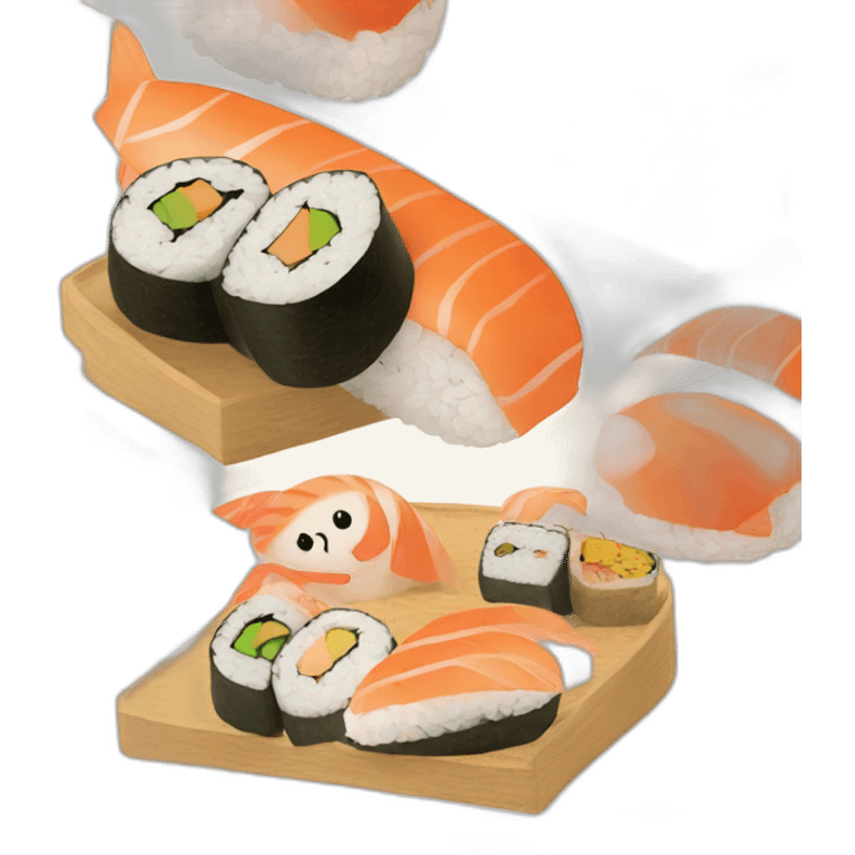 sushi cute wooden bento box emoji