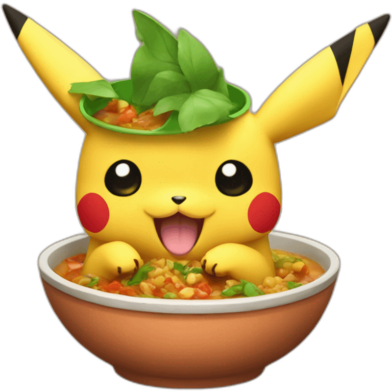 Pikachu eats tajine emoji