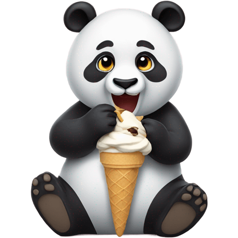 Panda eating ice cream emoji