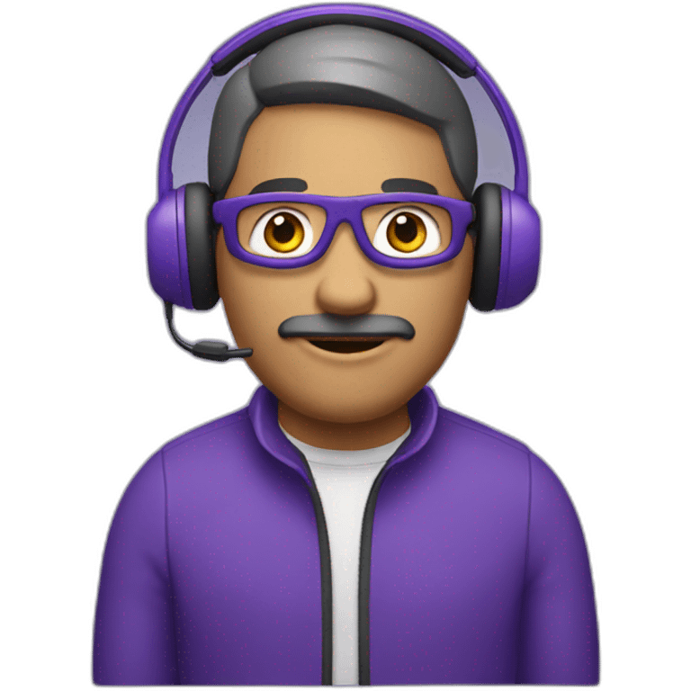 Full Purple man with headset emoji