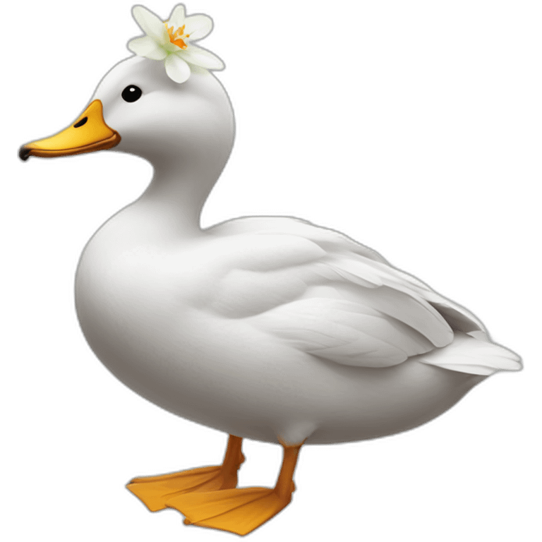 Canard avec des oreilles et des fleur  emoji