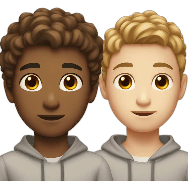 Boy with light brown hair and short 13 year old boy with brown eyes and white skin color emoji