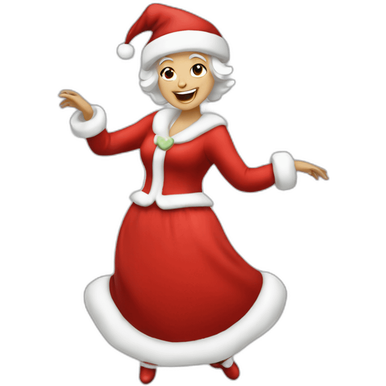 white mrs santa claus dancing emoji