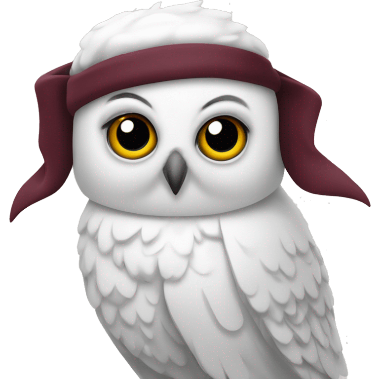 Snowy Owl with maroon Scroll emoji