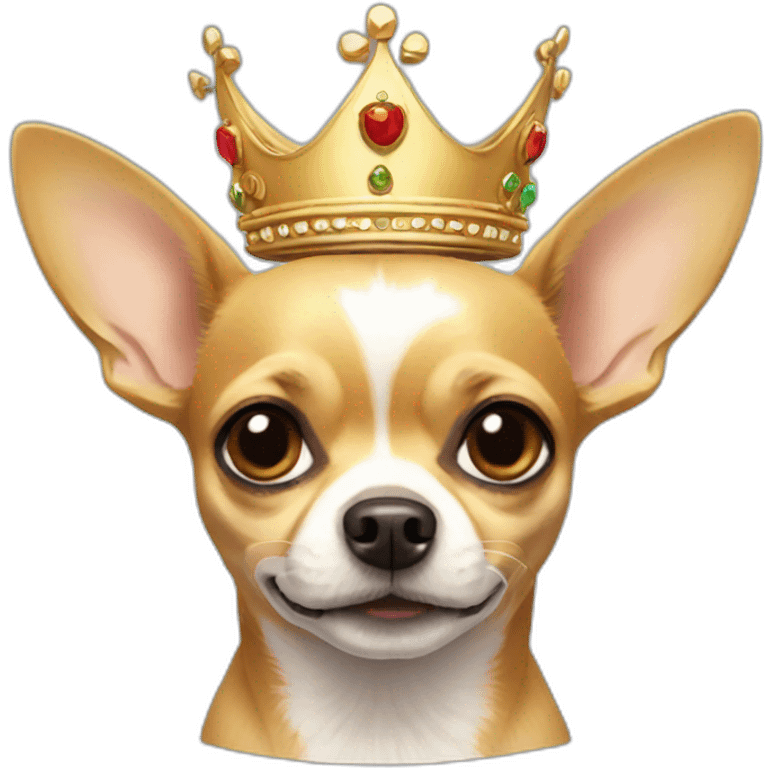 Chihuahua with a crown on his head emoji