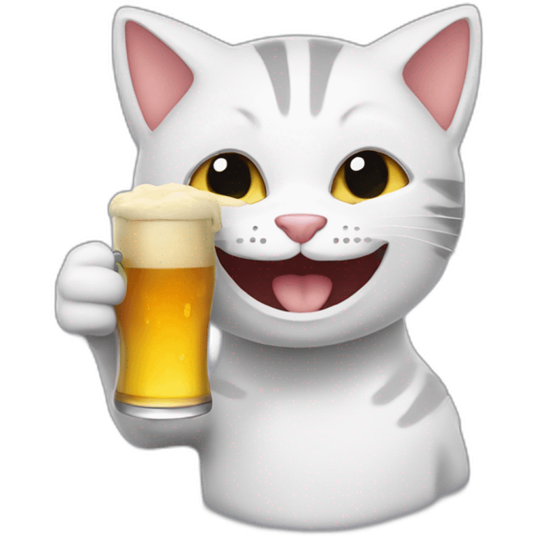 Gato tomando cerveza emoji