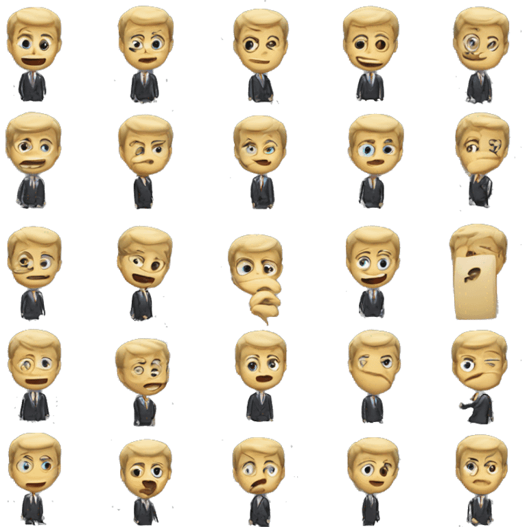 businessman thinking of 2 choices emoji