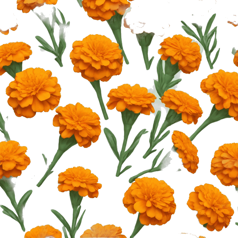 Orange marigold bouquet with three stems emoji