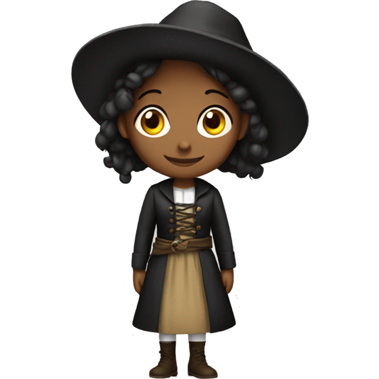 Girl with pilgrim outfit emoji