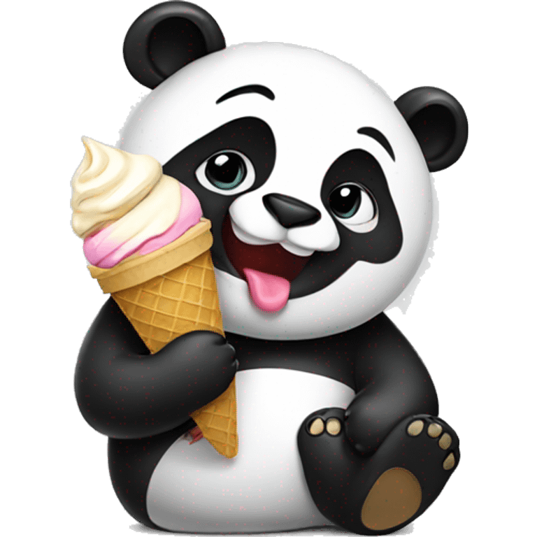 Panda eating ice cream emoji