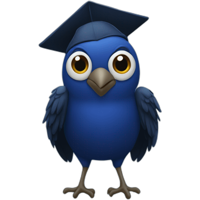 Blue Crow with alumni hat emoji