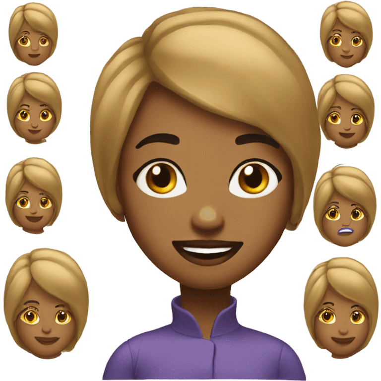 Bubbly lady bob hair cut emoji