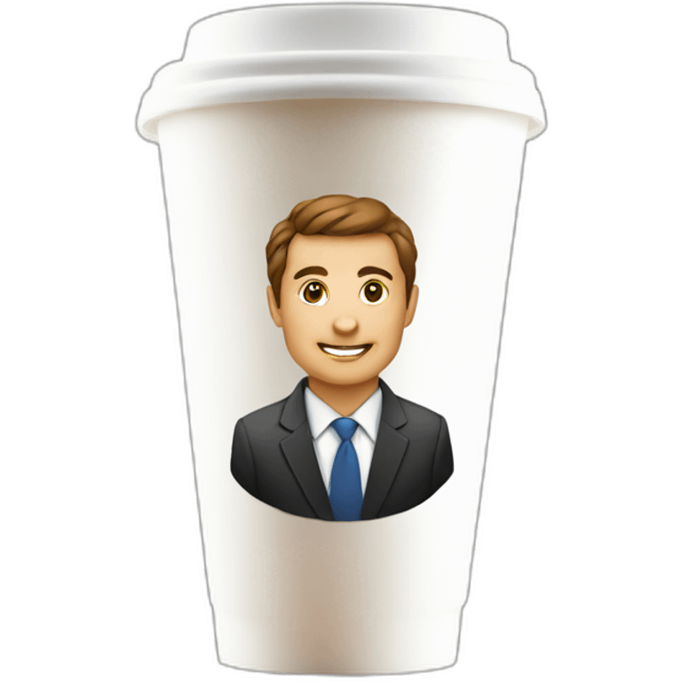 business portrait on a coffee to go cup emoji