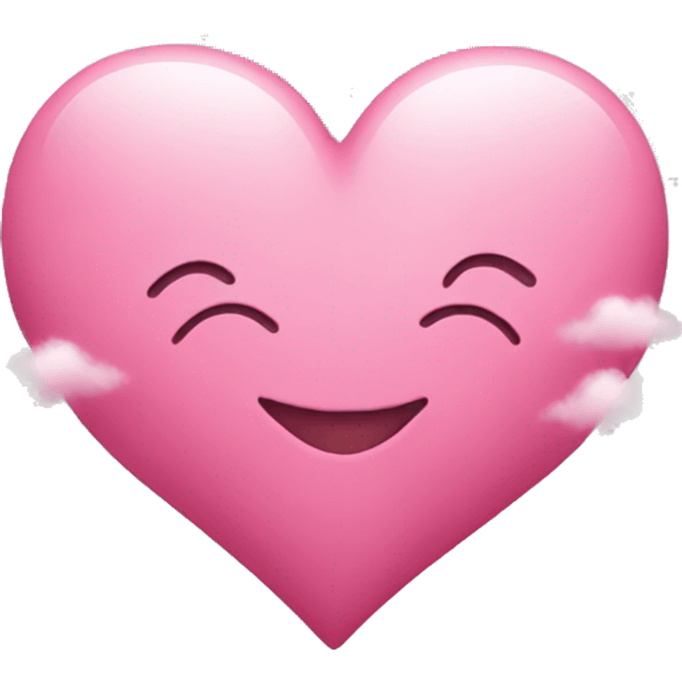 Pink heart with clouds emoji