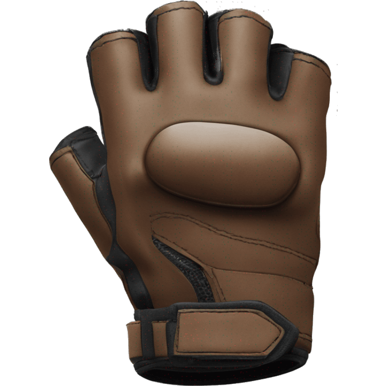 fingerless brown leather tactical glove emoji