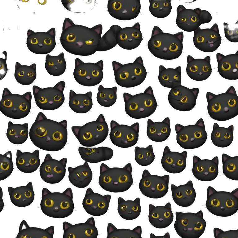 curious black cat on black emoji