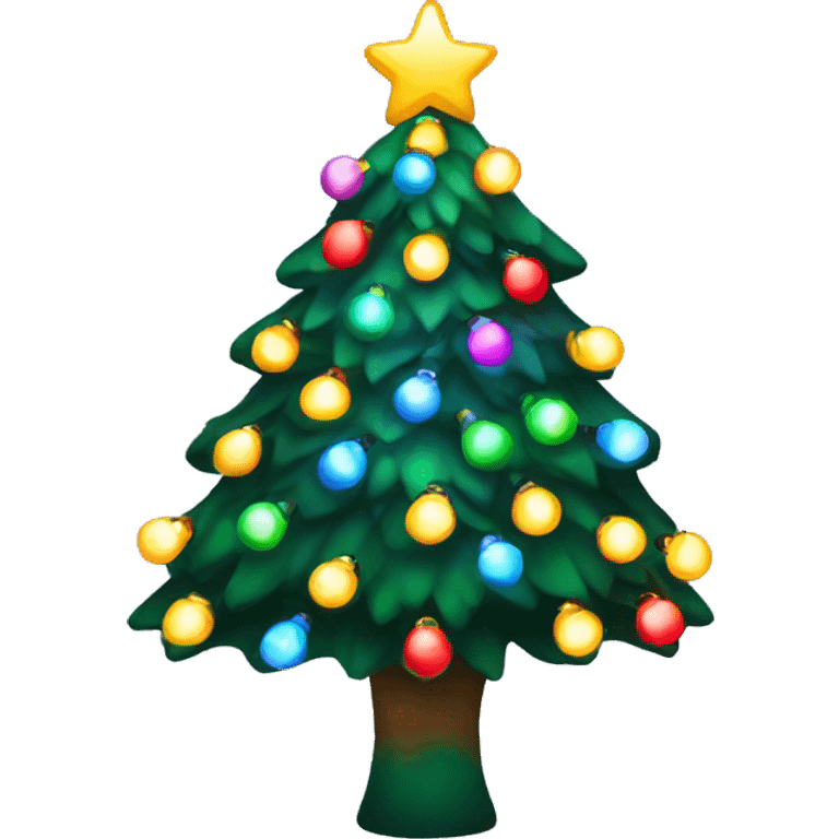 Christmas tree with colorful lights emoji