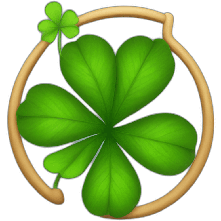 four-leaf trefoil in a horseshoe emoji