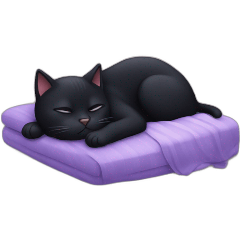 sleep black cat emoji