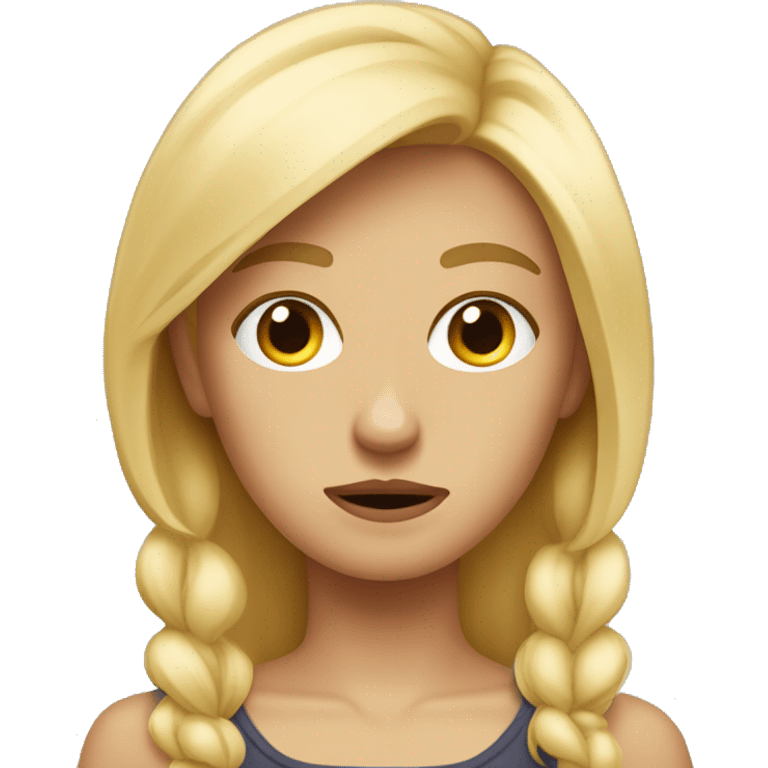 blonde girl who looks fed up with her boyfirend emoji