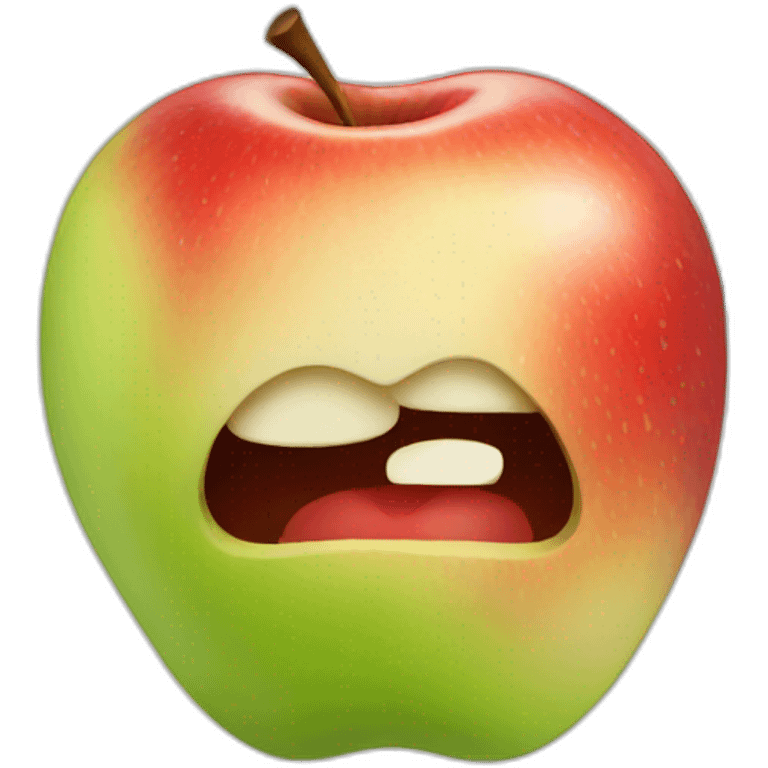 eating apple emoji