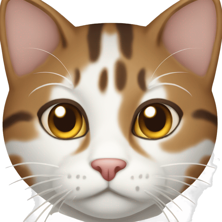 Brown and white tabby cat emoji