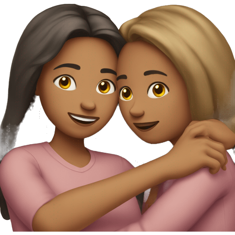 Sisters hugging emoji