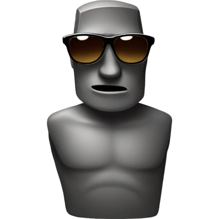 apple emoji moai with sunglasses emoji