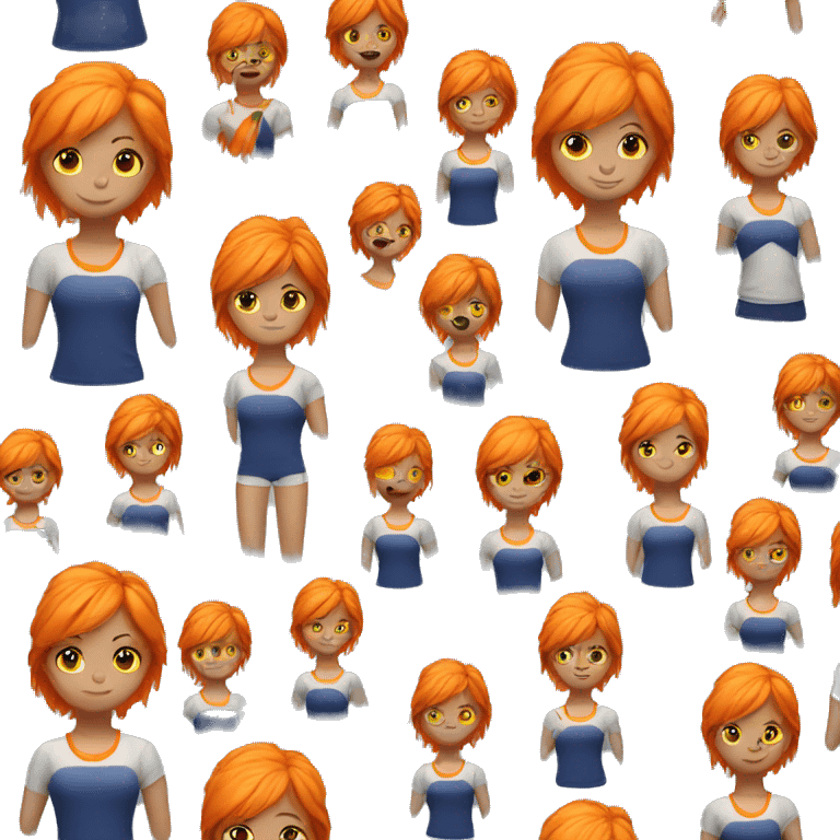 Orange Haired Girl in Sport Outfit emoji