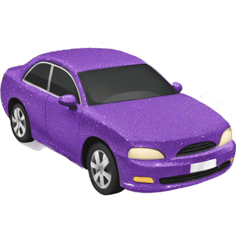 purple car with sequins and a bow emoji