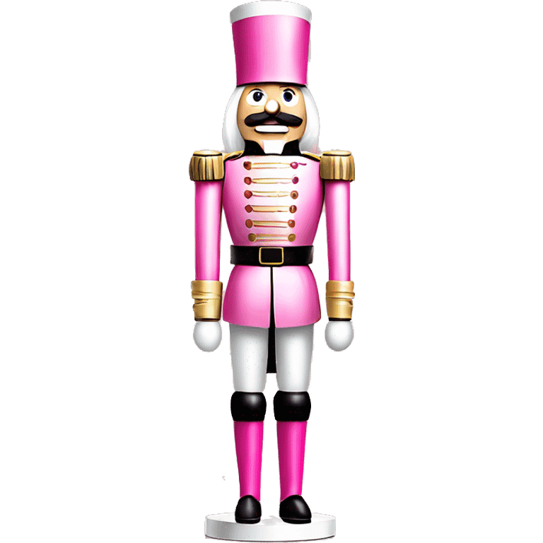 Realistic full body pink metallic and pearlescent christmas nutcracker soldier  emoji