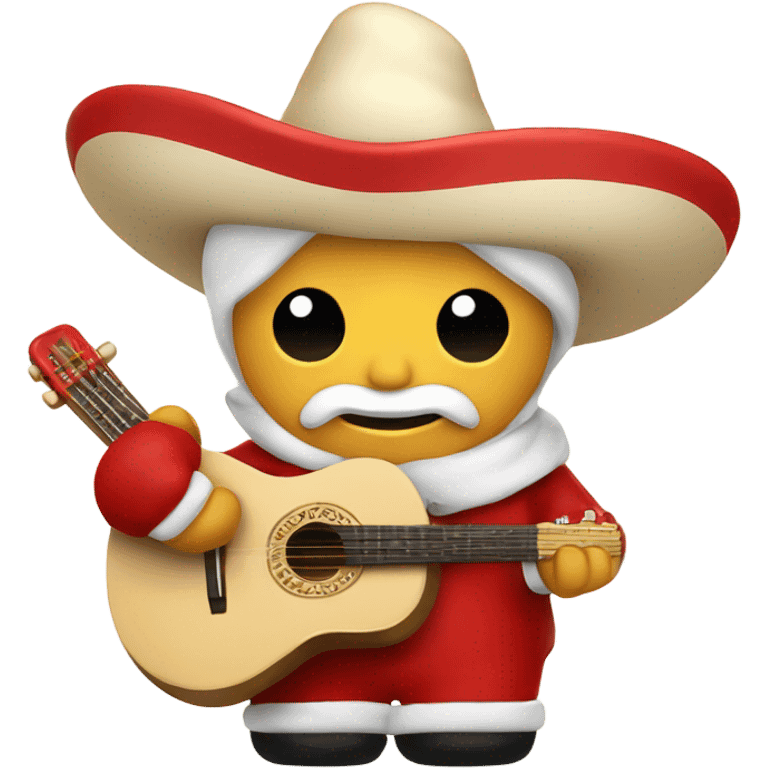 Santa with a mariachi sombrero in cream and red emoji