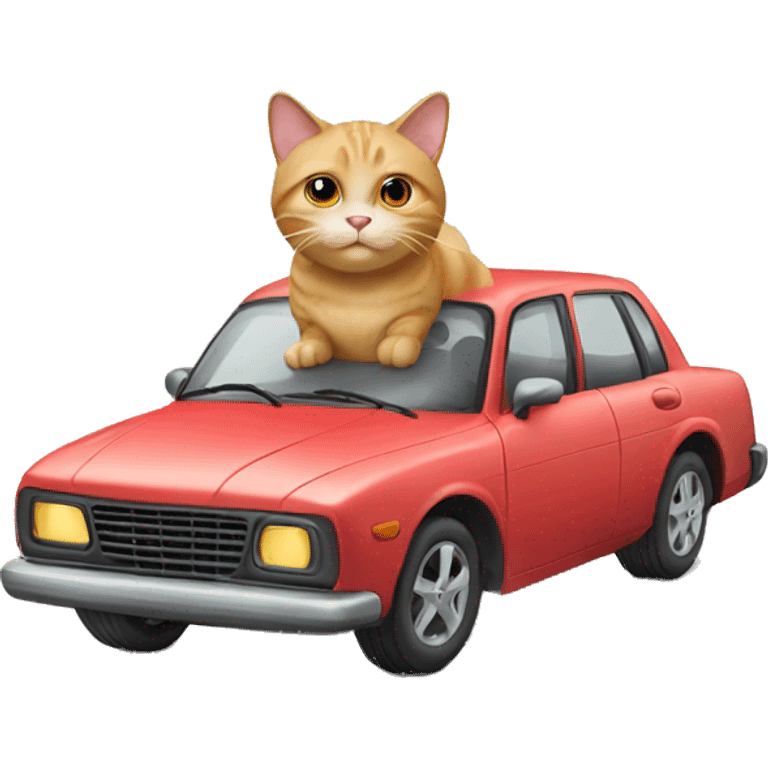 Cat with car emoji