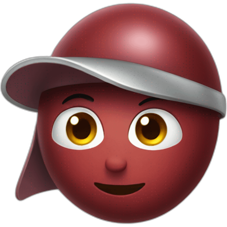 red bean with visor emoji